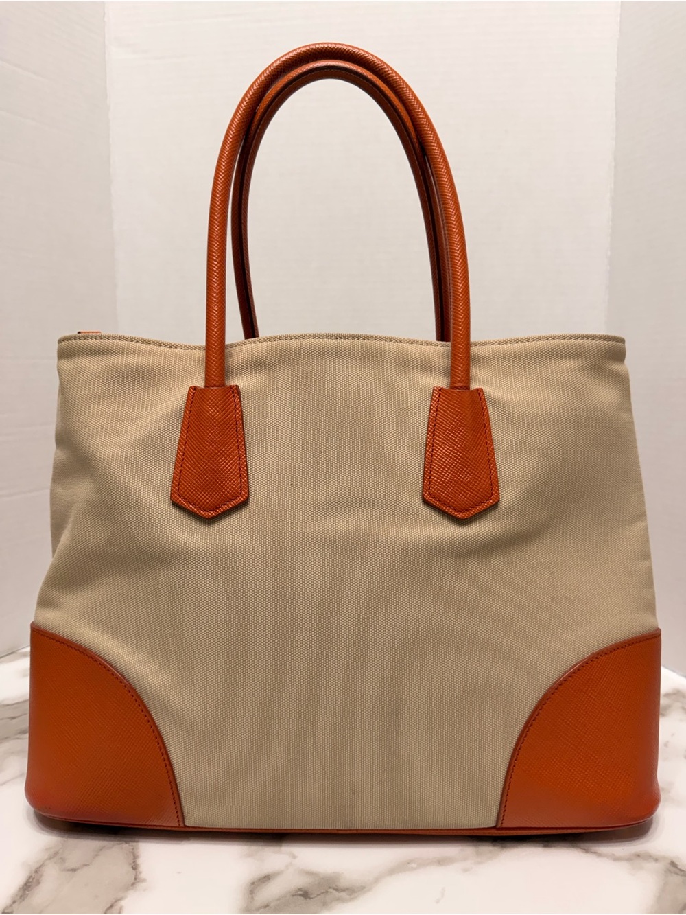 Prada Cuir Double Tote Canvas and Saffiano Leather - Picture 3 of 14